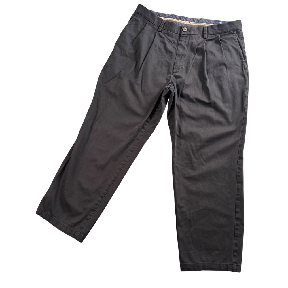 Dockers Signature Khaki Pants Men 36x28 Black Flex Comfort Old Money Grandpacore